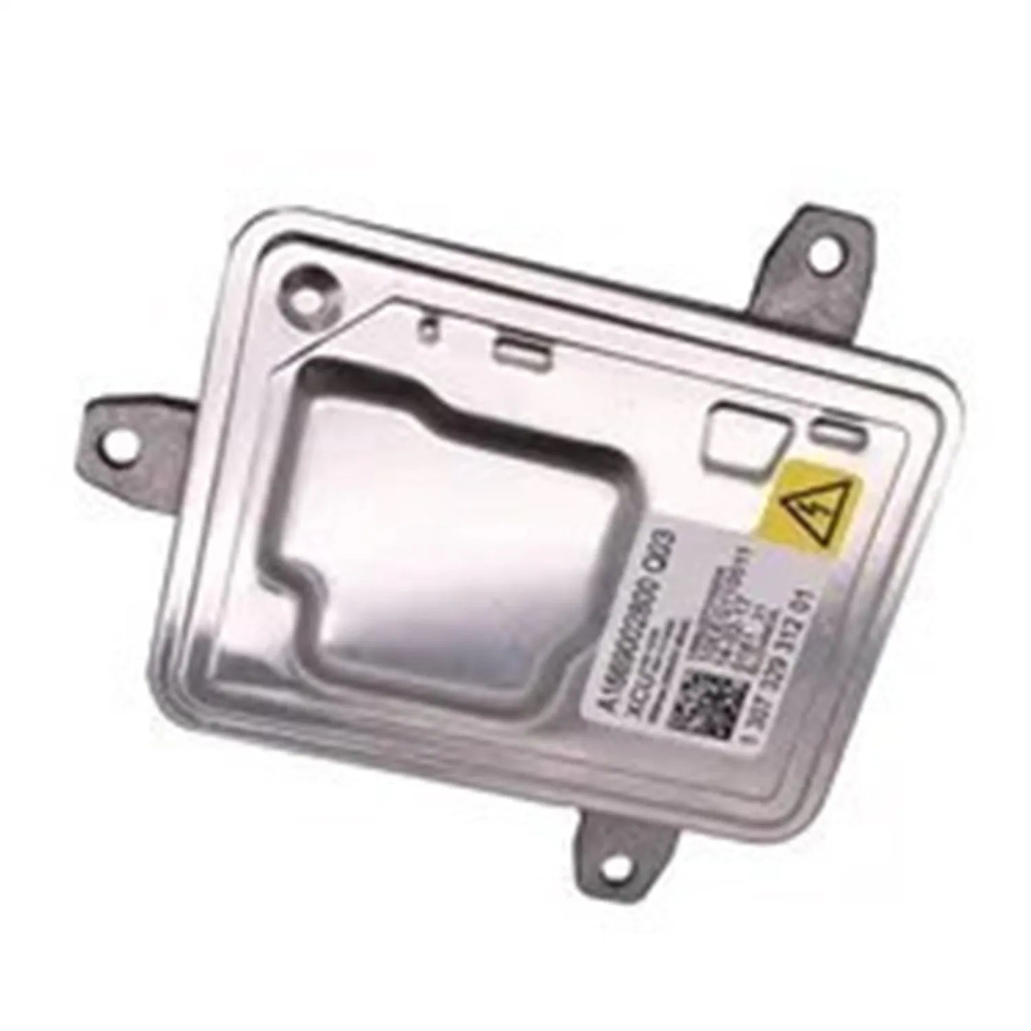Metal headlight ballast unit measuring 14cm by 11cm by 4.5cm for vehicle lighting systems