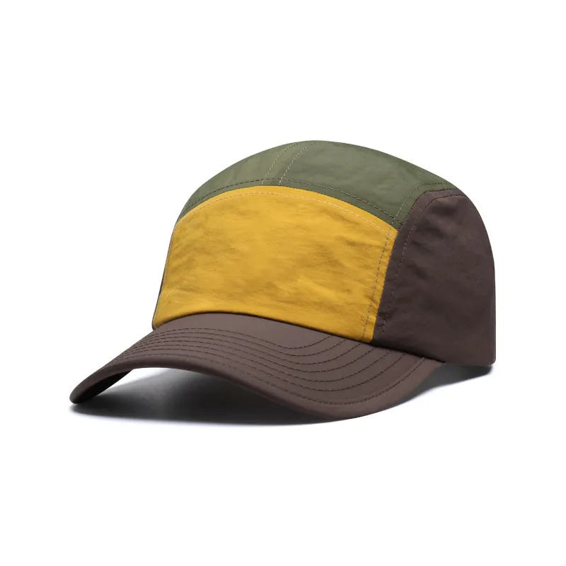 Men's curved brim baseball cap in cotton polyester fabric, khaki colour option