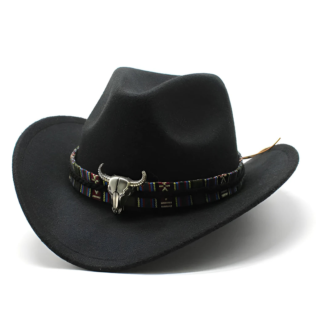 Polyester Western cowboy hat with bell crown in army green colour