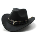 Polyester Western cowboy hat with bell crown in army green colour