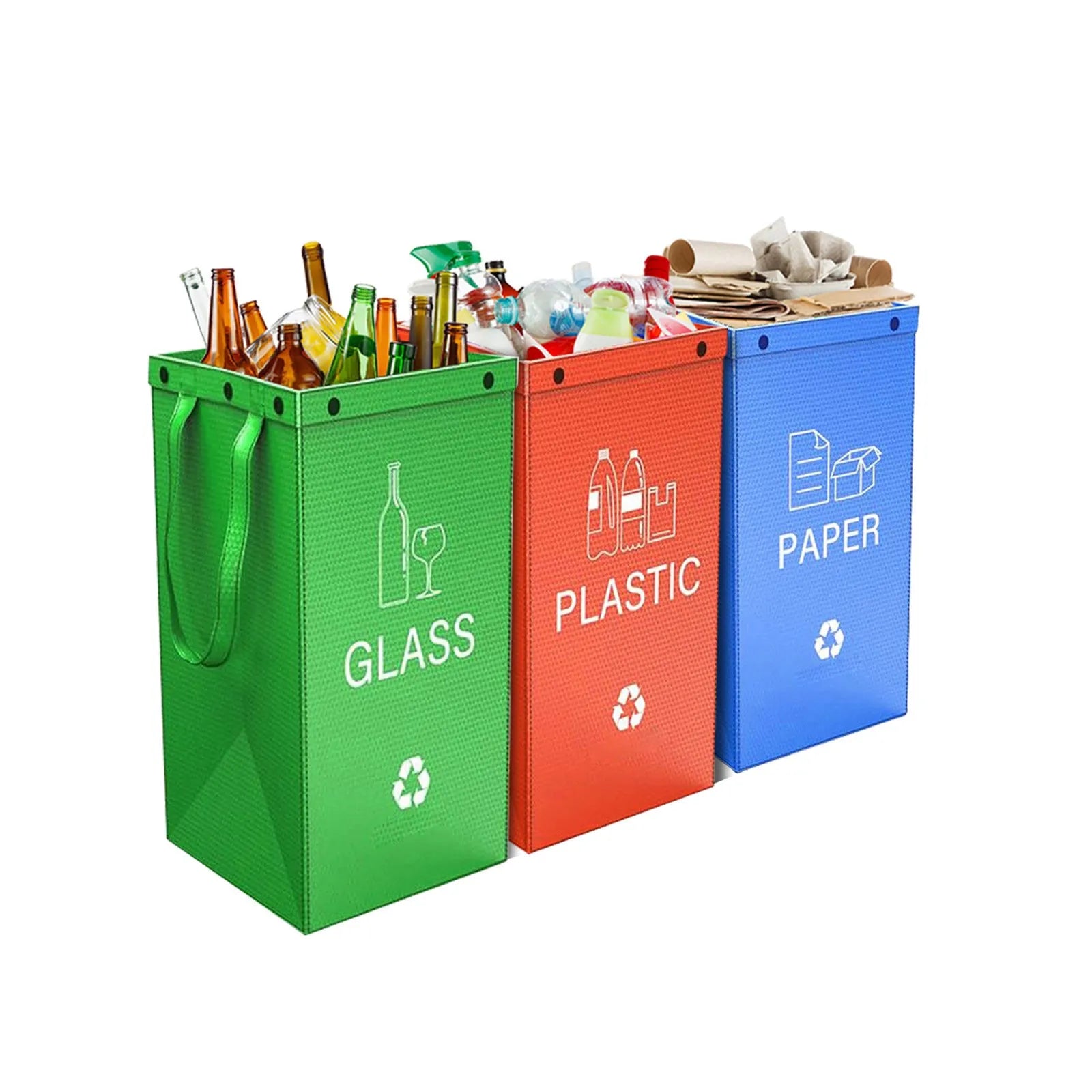 40L waterproof waste sorting bin in blue colour with clean bag style design