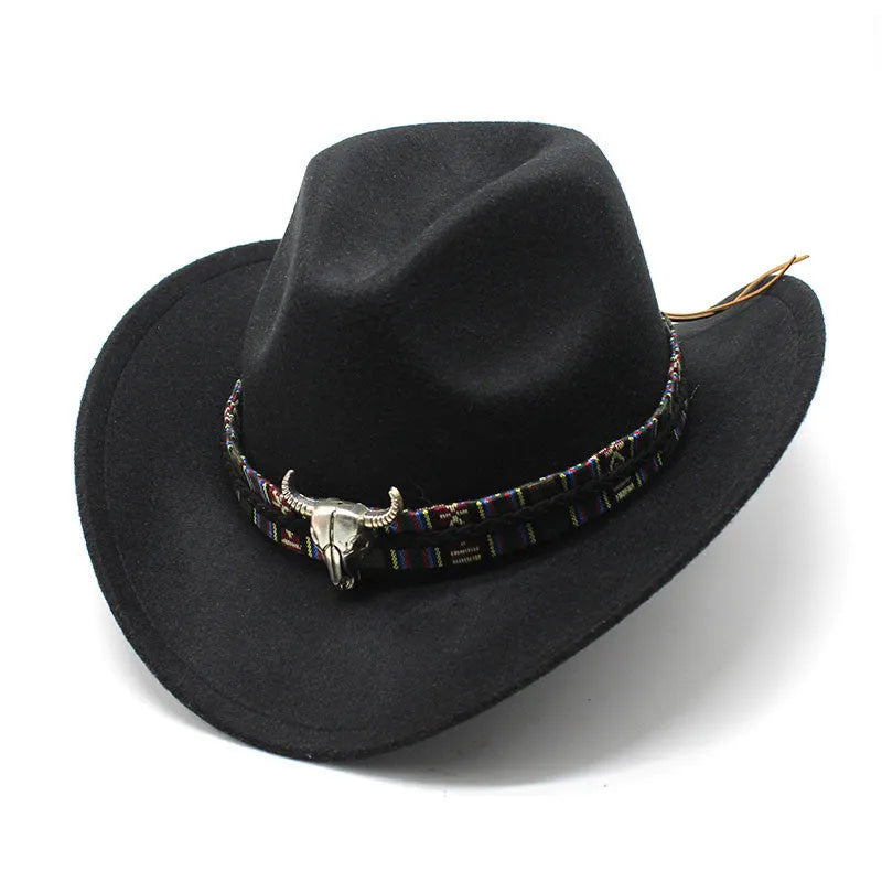 Polyester Western cowboy hat with bell crown in army green colour
