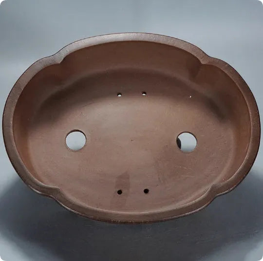Classical simple purple clay flower pot for plants and bonsai, 50cm wide