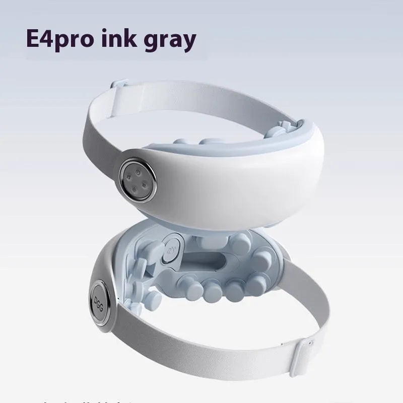 Rechargeable Bluetooth steam smart eye moisturising instrument in purplish grey, showing its compact size and shape.