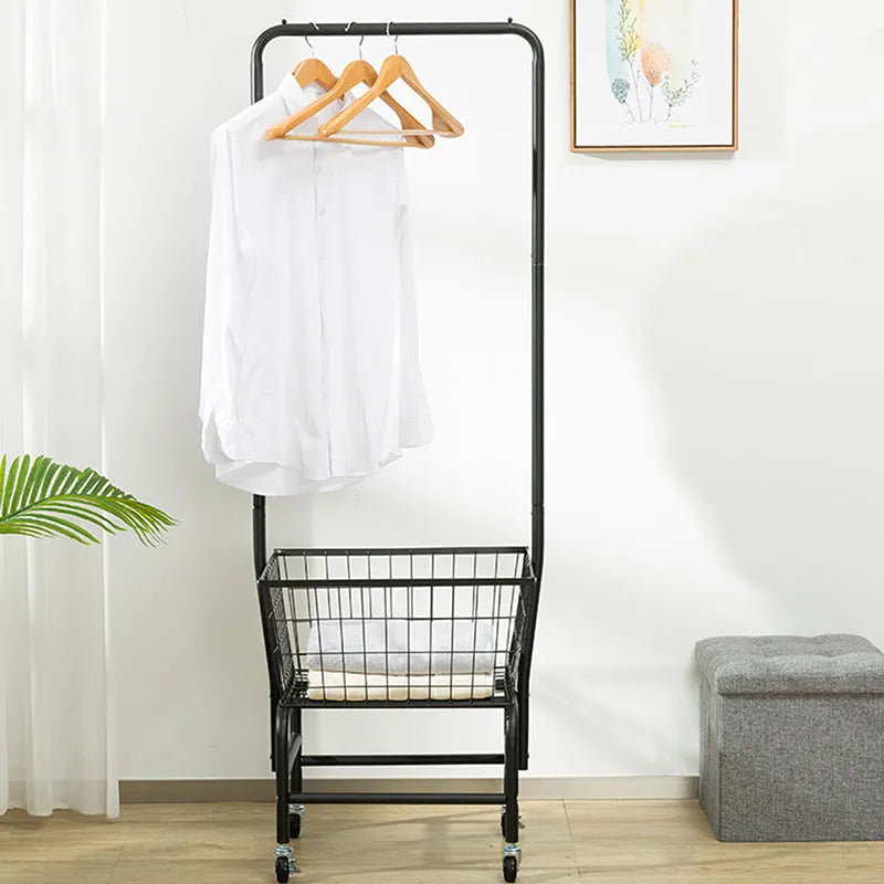 White single rod pulley clothes storage organiser mounted on a door for hanging trousers and ties.