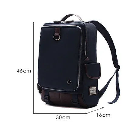 Men's modern Korean backpack in Oxford cloth showing army green colour option
