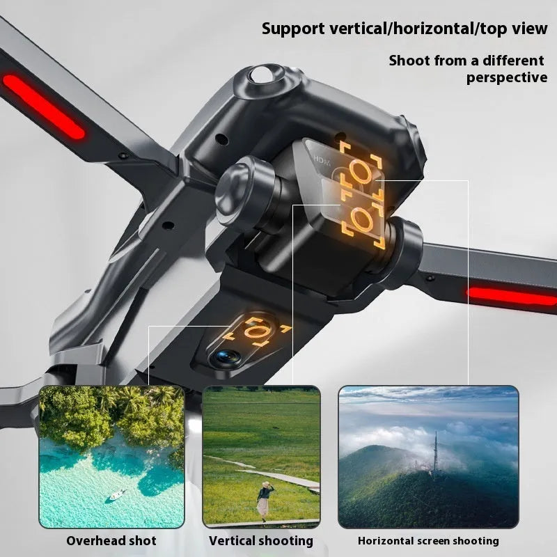 P25 dark blue dual lens brushless drone with 540° obstacle avoidance and GPS return