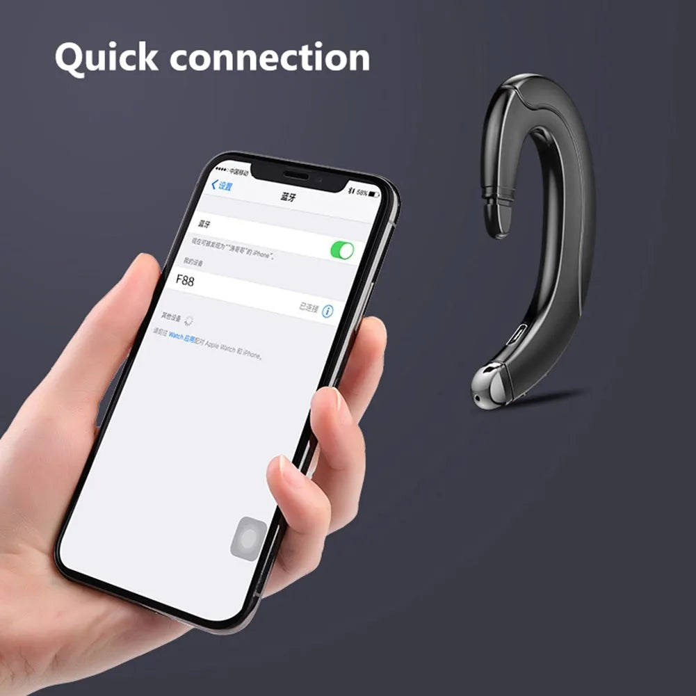 Single-ear Bluetooth driving headset in black colour with out-of-ear mounted design
