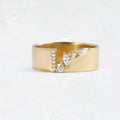 Gold electroplated zircon ring for women on copper base in various sizes