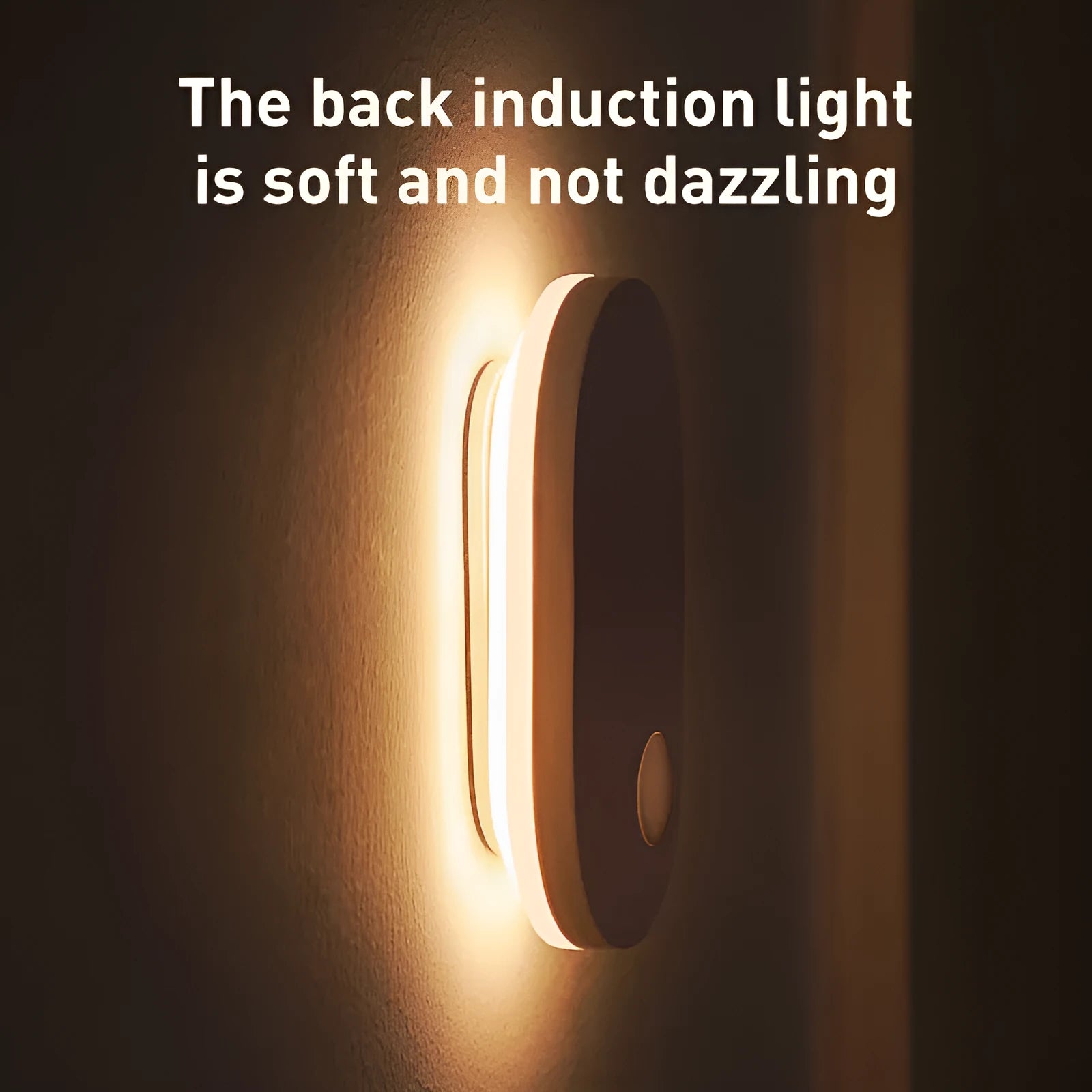 Human induction home light with magnetic base showing back lighting ring design for soft illumination