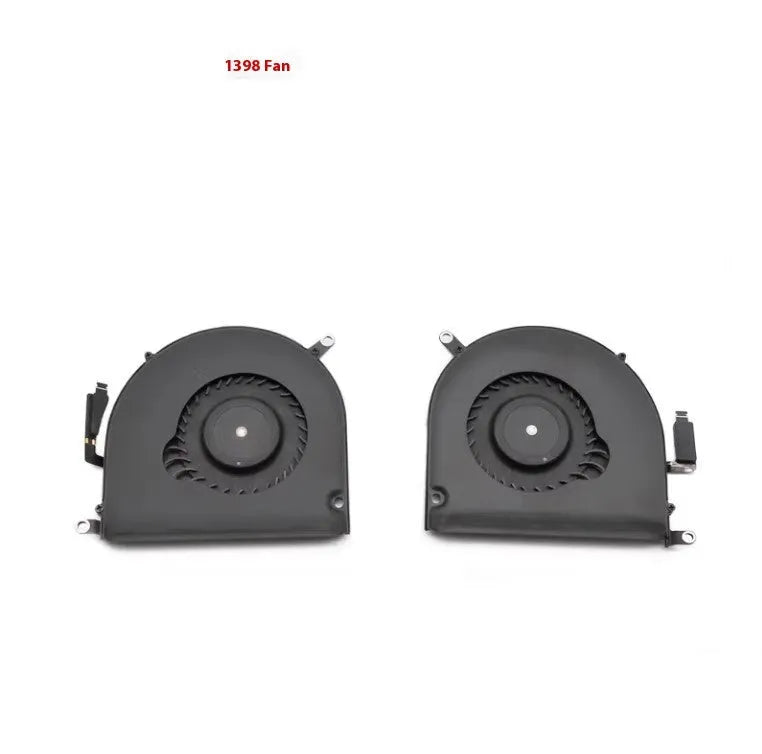 A1398 MacBook Pro internal laptop cooling fan replacement component on a paper box.