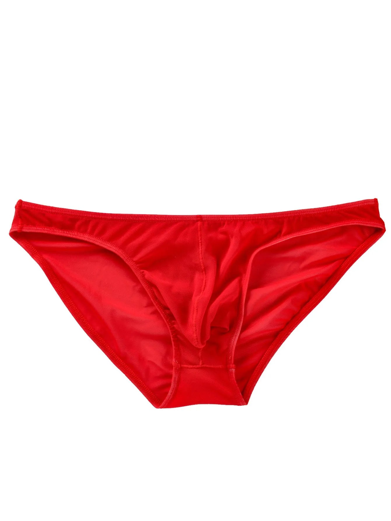 Men's black nylon triangle briefs with low waist design and quick-drying features