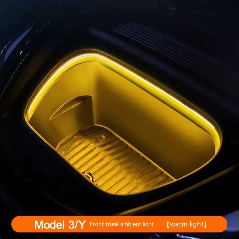 Tesla Model 3 Model Y front console ambient light kit with soft silicone light bar in choice of three colours