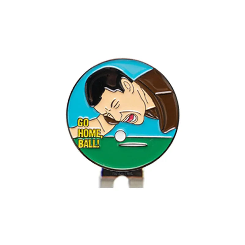 Zinc alloy golf hat clip with engraved pattern options including Dragon Year design