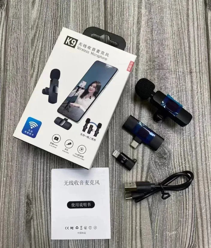 K-series collar clip microphone for wireless outdoor recording with multiple interface options.