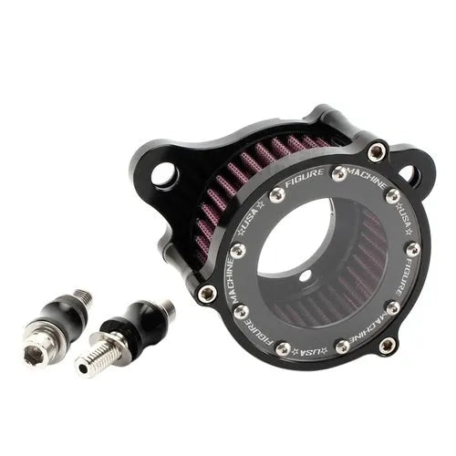 CNC aluminum motorcycle air filter with transparent glass element for Harley Davidson XL883/1200X48