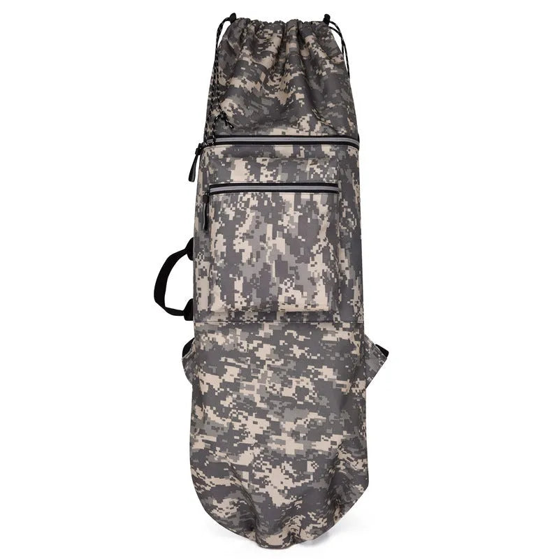 Lightweight waterproof nylon skateboard sports backpack in camouflage colour with large capacity