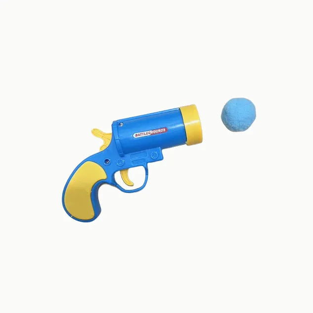 Cat toy pompons gun mute ball polyester interactive set with firing gun for indoor play