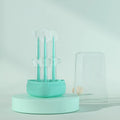 Purple silicone pet toothbrush for cat and dog dental care with soft bristles
