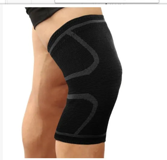 Double corrugated non-slip sports knee pads in various colours on a grey background.