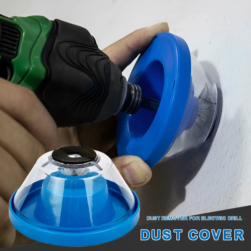 Blue bowl-shaped electric hammer dust cover accessory for drill debris collection