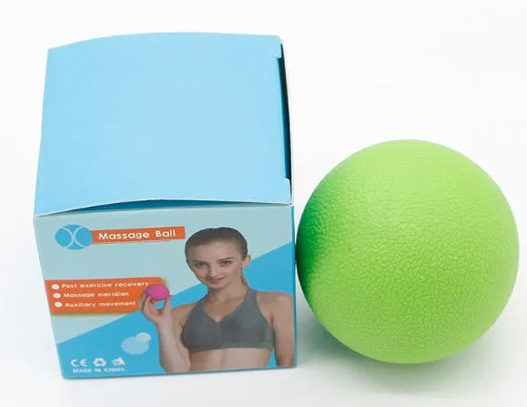 High density peanut massage ball in black on a white background, portable muscle relief tool