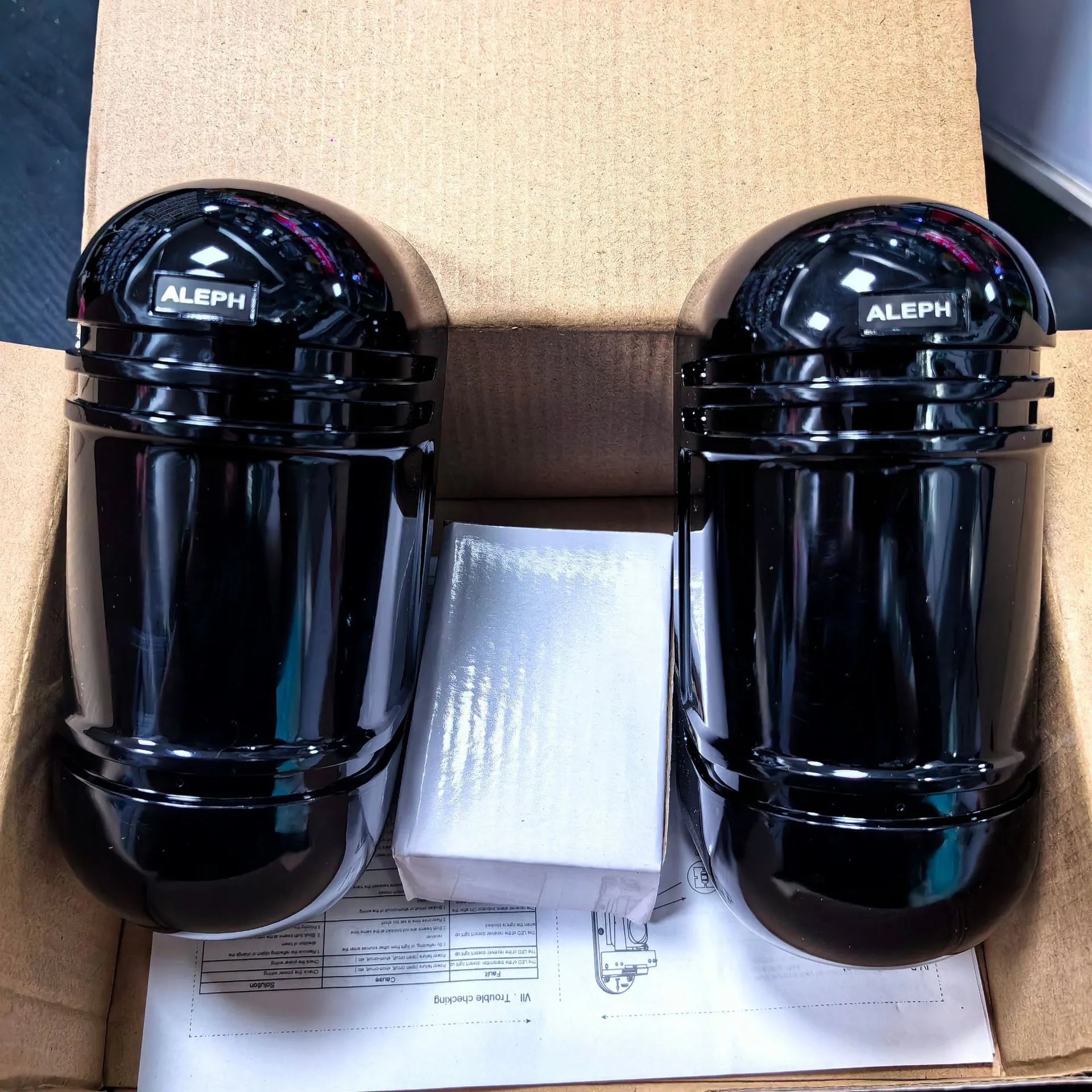 Black 2-beam infrared security detector for anti-theft alarm systems