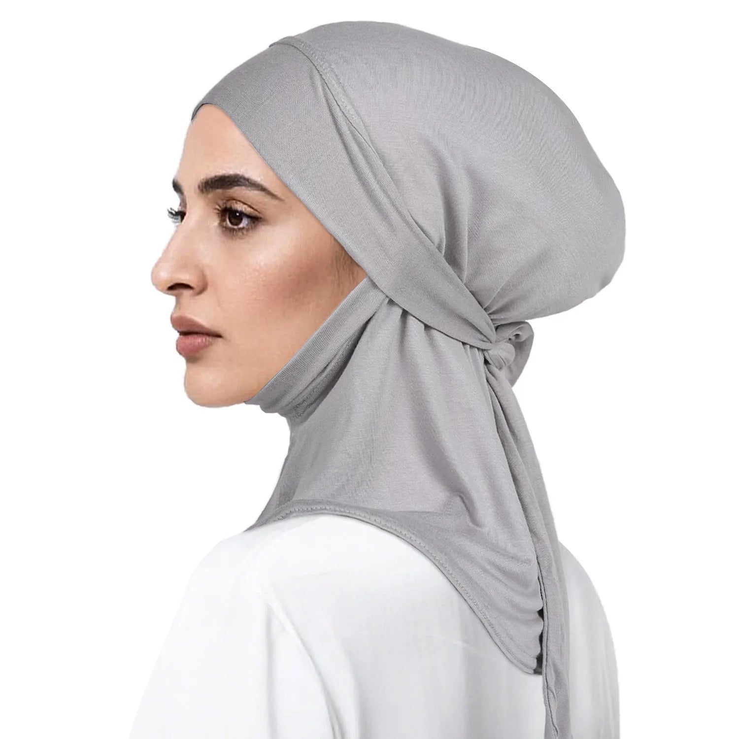 Women's hand-embroidered polyester dome crown headscarf in black – winter sun protection and warmth