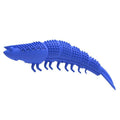 Blue hard rubber catnip toy with textured dental cleaning surface and bell inside