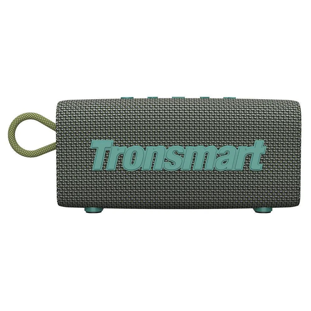 Portable waterproof Bluetooth speaker in multiple colour options including camouflage, black, blue, and orange.