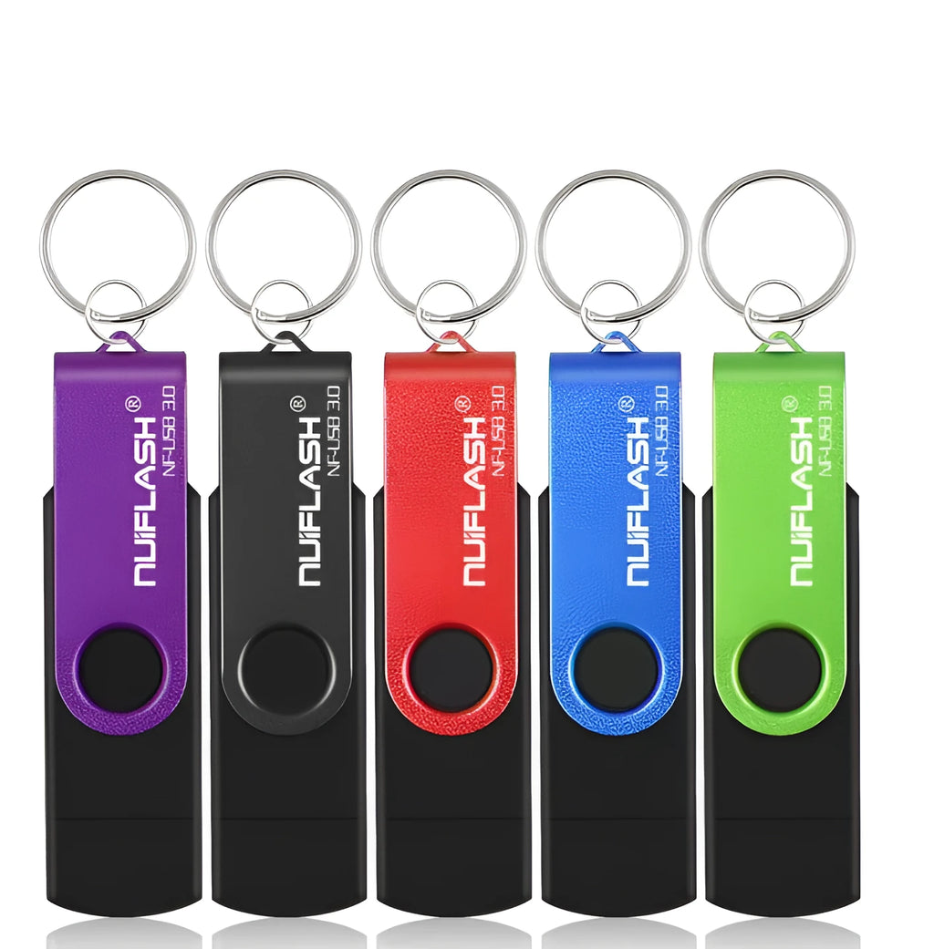 OTG 64GB USB 3.0 flash drive in yellow with rod shape and black cap for data storage and transfer