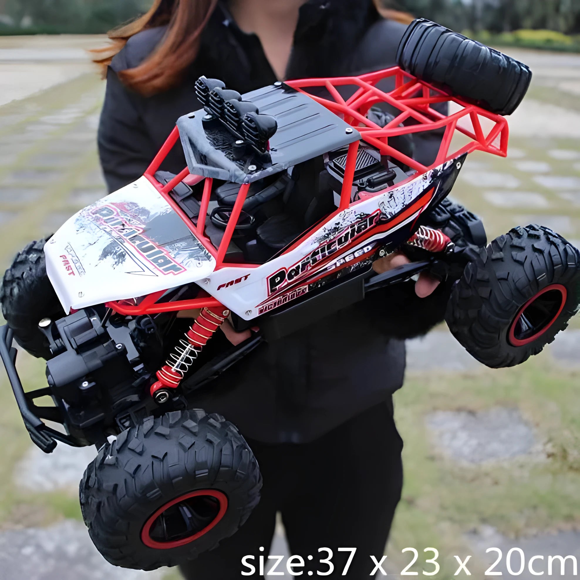 4WD RC buggy green red off-road truck 37x23x20cm with 2.4G remote control