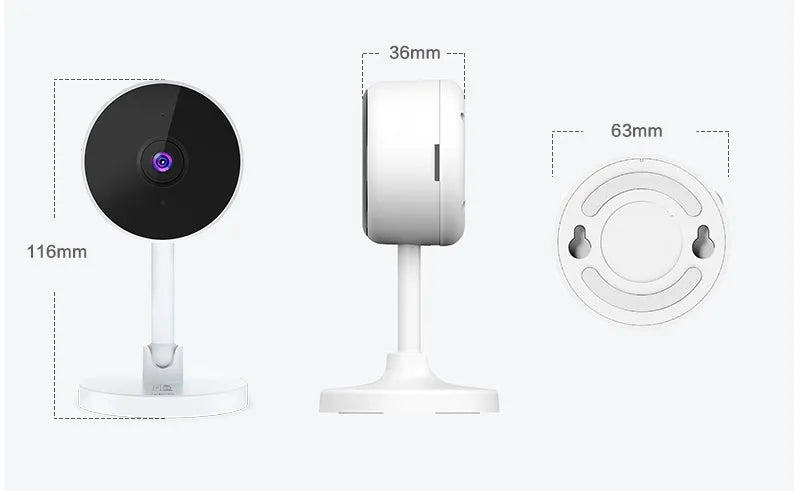 White FLASH FISH WiFi security camera with gun-style design and microSD card slot