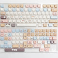 Sea salt cat design PBT keycap set for mechanical keyboards with March layout 7u supplement compatibility