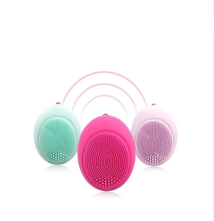 Electric face wash device in pink with ultrasonic vibration function