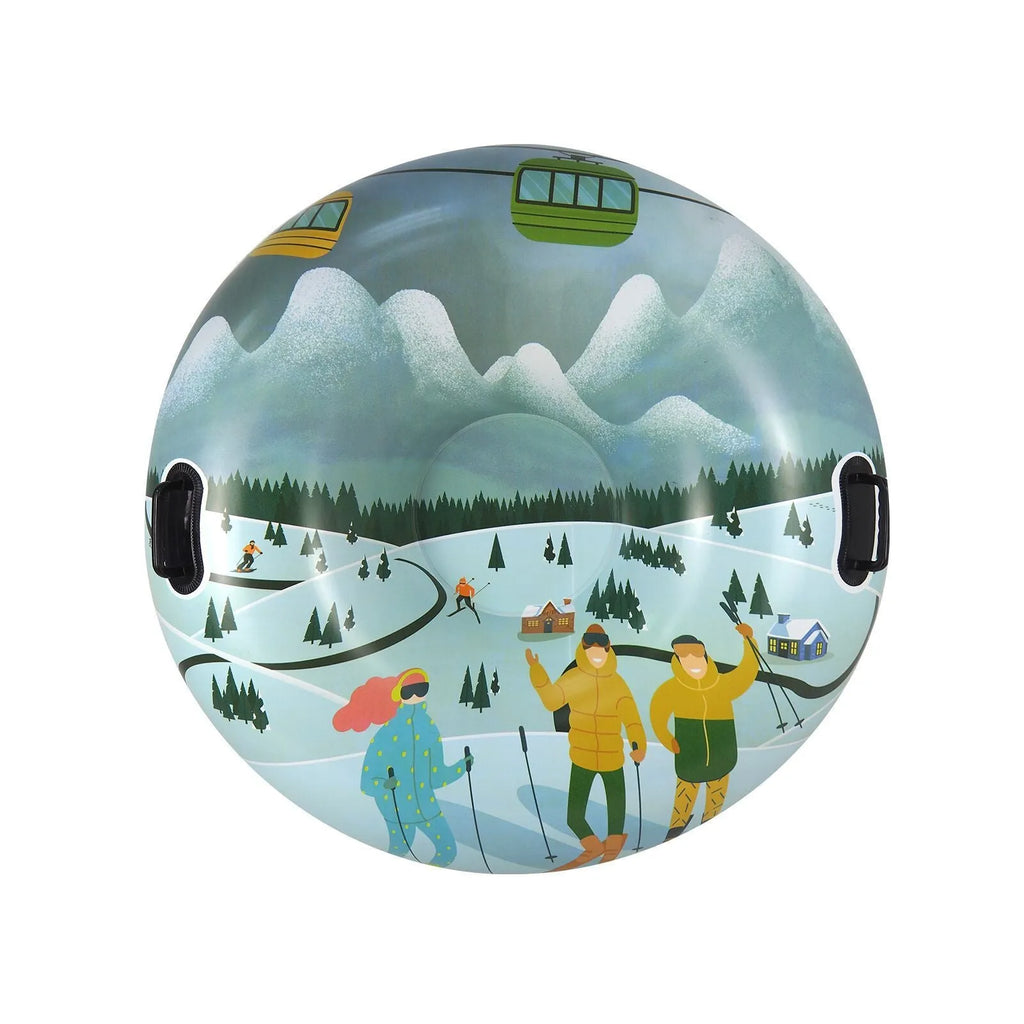 PVC winter thick ski ring toy in colourful skiing-themed designs for outdoor play