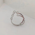 Gold or silver plated brass opening ring with circular sphere design for women