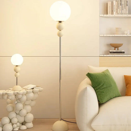 Beige finish bedside table lamp with three colour variable warm light, UK plug, 220V, light source not included