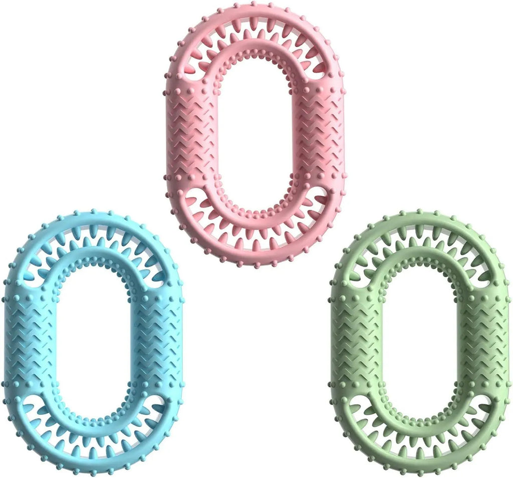 Blue O-ring shaped dog chew toy for aggressive chewers and large breeds
