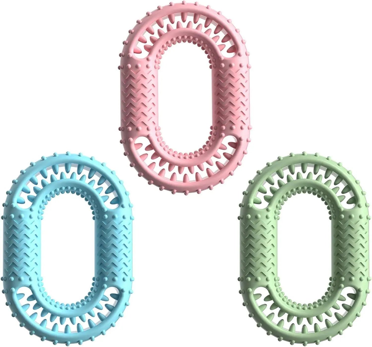 Blue O-ring shaped dog chew toy for aggressive chewers and large breeds