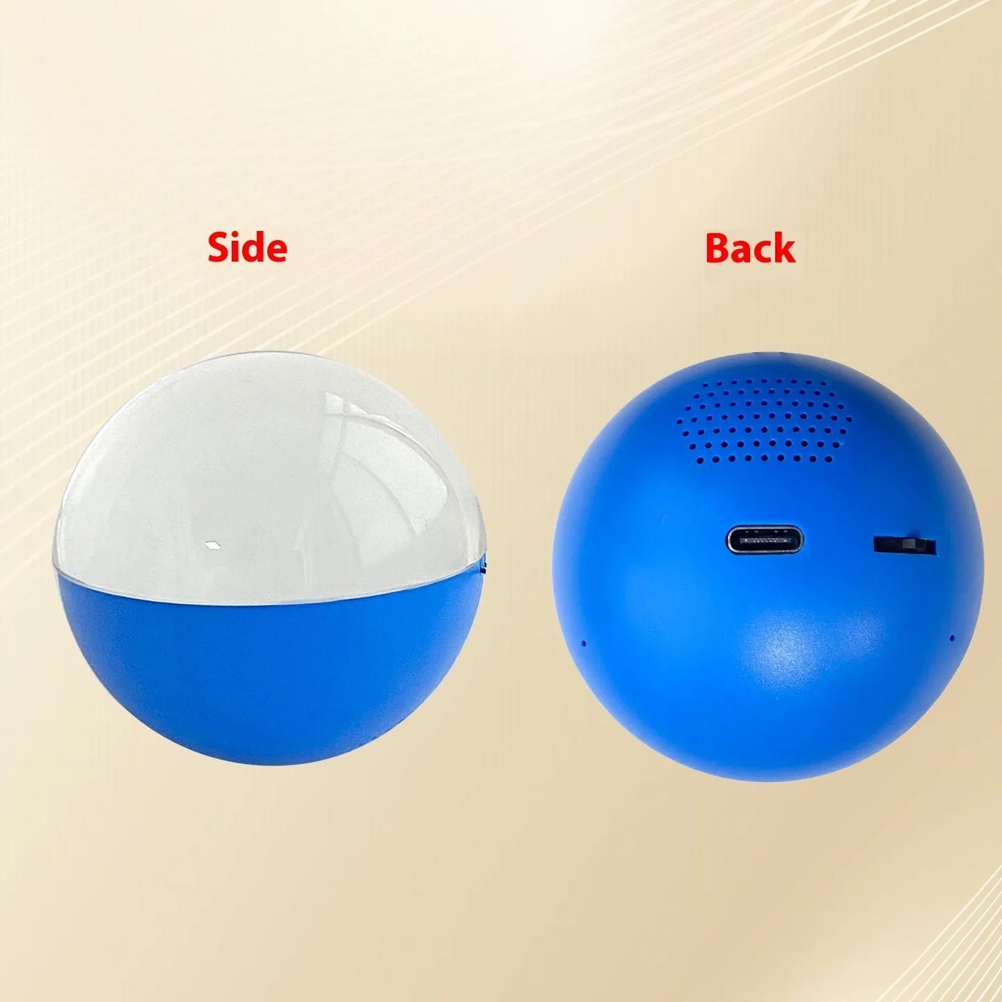 Round screen electronic ball video player in plastic casing with wheel control
