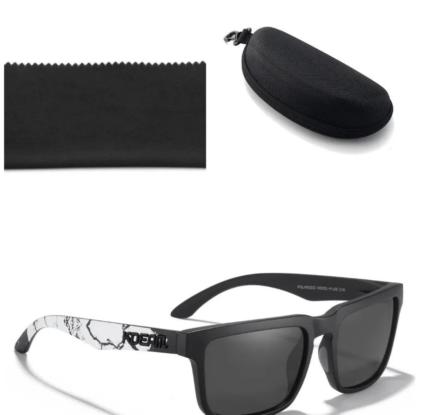 Polarized square sunglasses with TAC lens and PC frame in multiple colour options for outdoor use