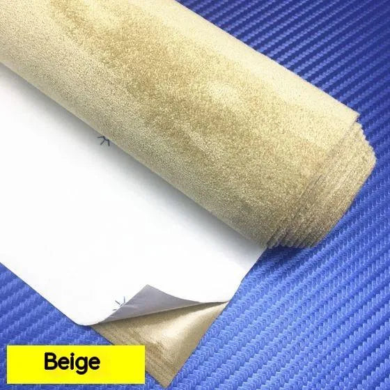 Self-adhesive elastic suede sheet in multiple colours for car interior decoration and furniture modification