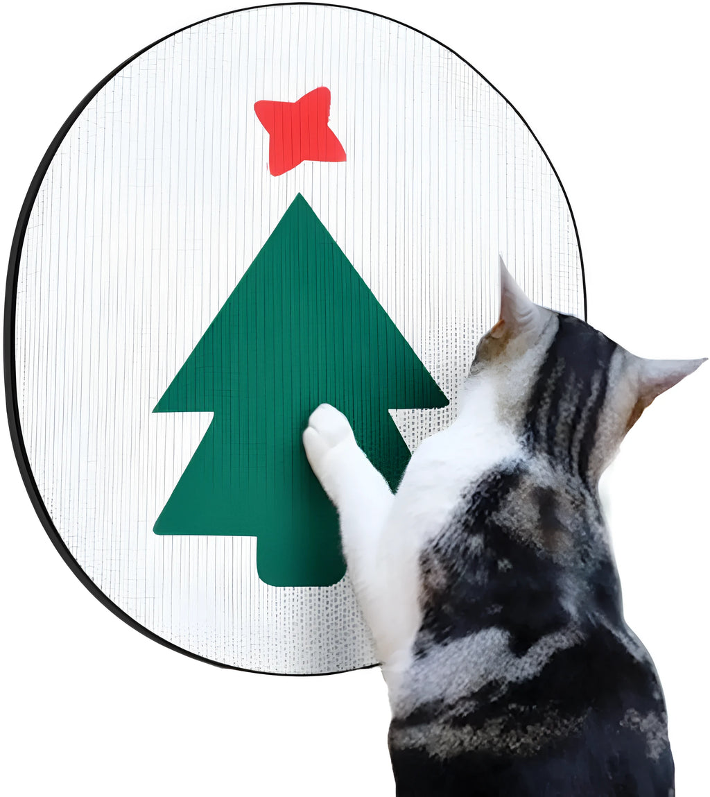 Wall-mounted cat scratching pad measuring 35x44 cm with corrugated cardboard surface