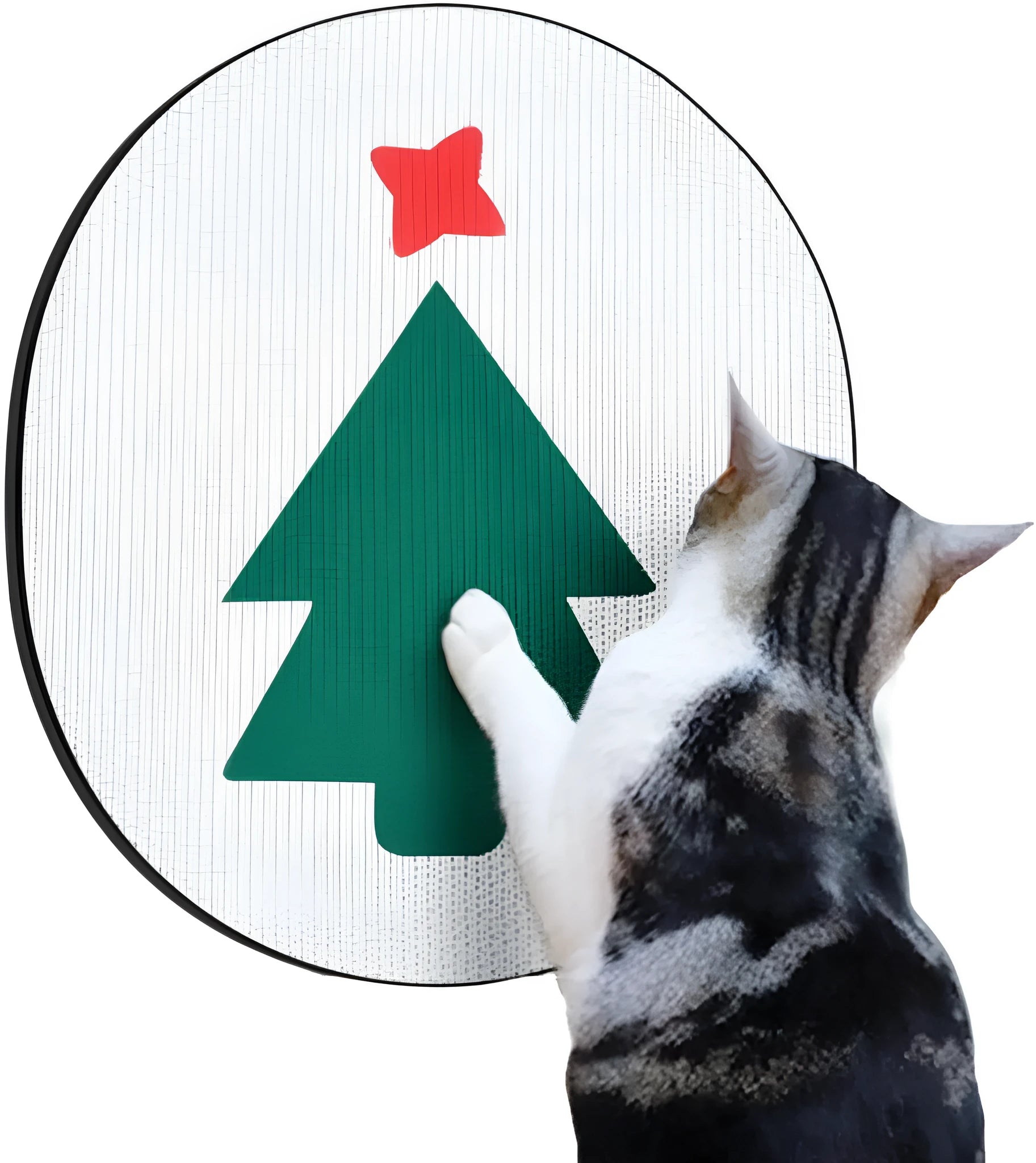 Wall-mounted cat scratching pad measuring 35x44 cm with corrugated cardboard surface