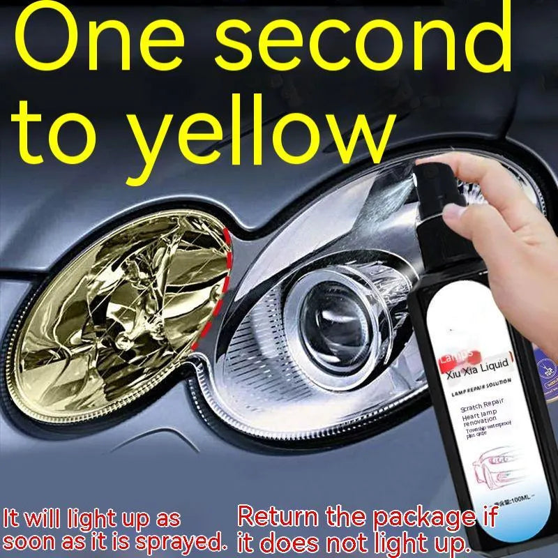 100ml bottle of car headlight restoration and repairing liquid for plastic lenses.