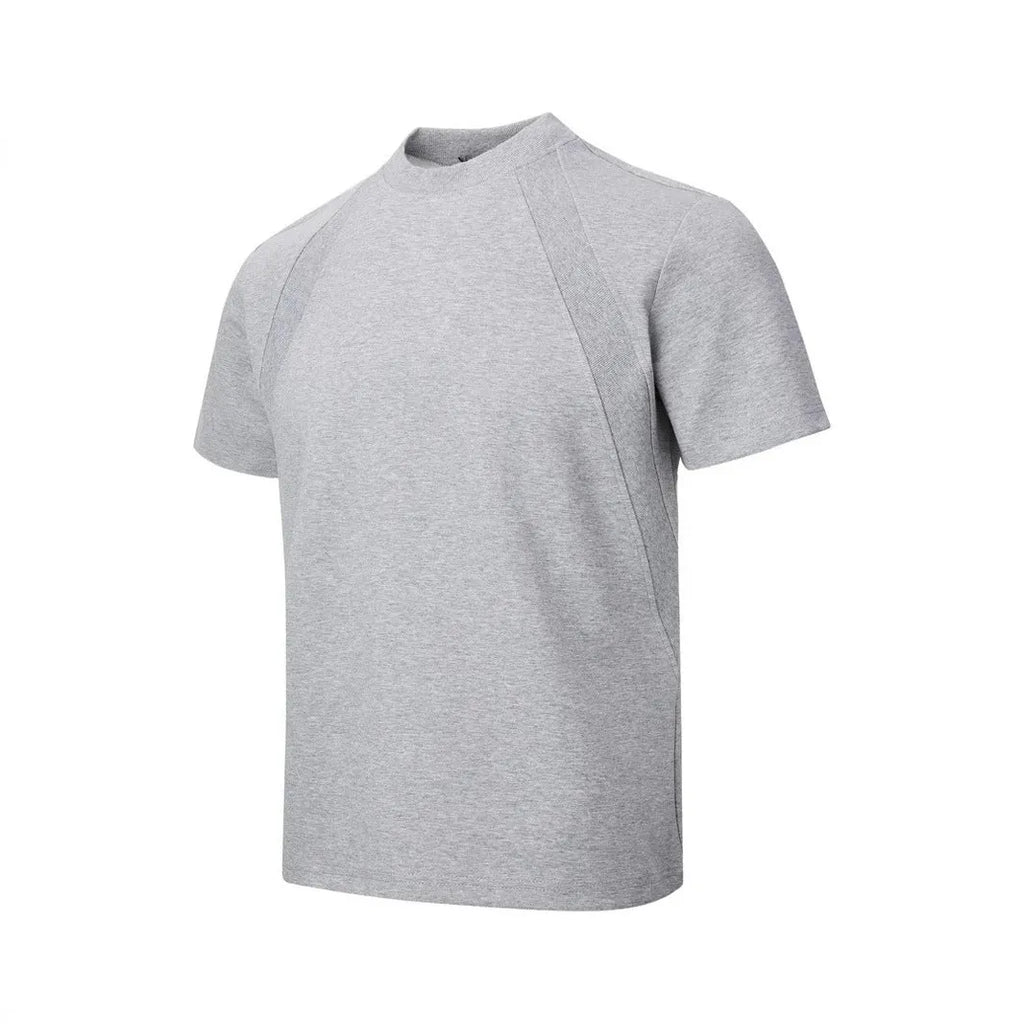 Loose fit short sleeve top with air layer stitching in polyester fabric
