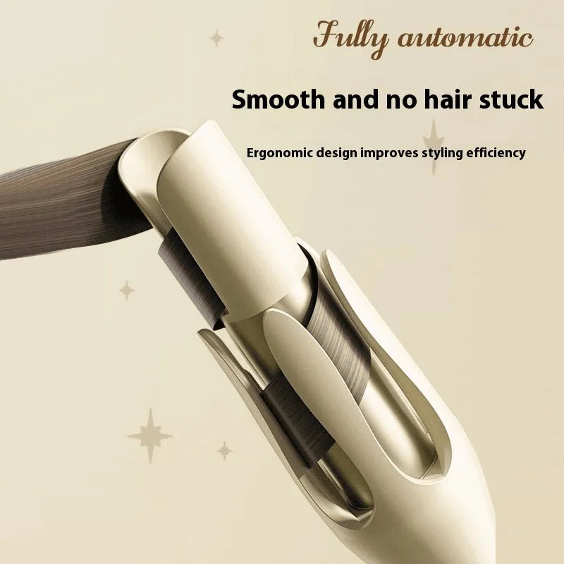 White automatic hair curler with 32mm ceramic barrel on a countertop.
