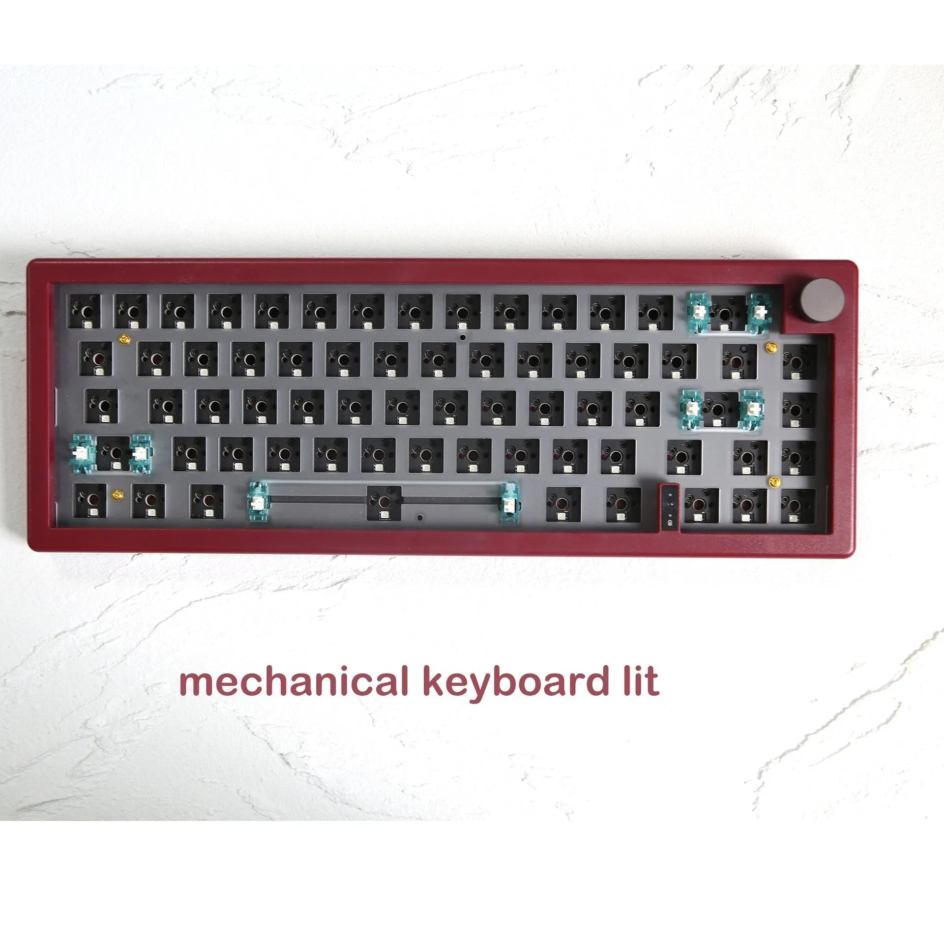 DIY hot swap RGB backlit mechanical keyboard kit in multiple colours with USB cable
