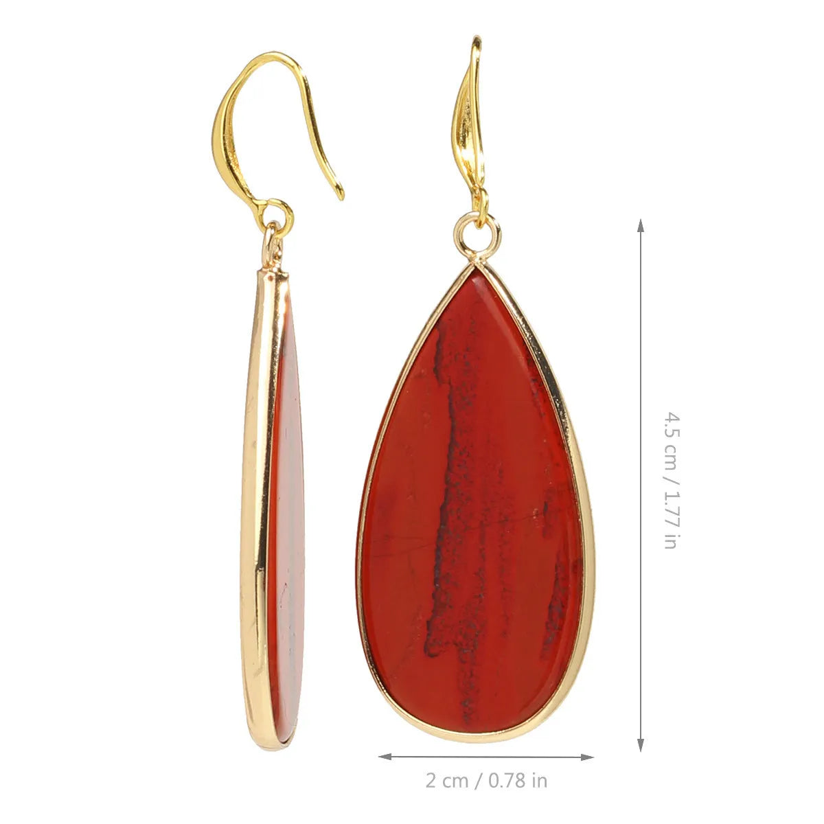 Vintage Tigereye drop-shaped earrings with long water drops design in natural stone